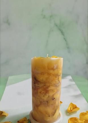 Свеча "золото роз" - 14*6,5 см, 50 часов горения, с ароматом роза