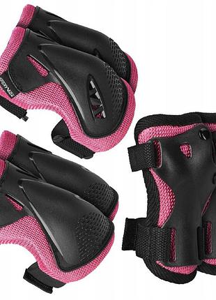 Комплект защитный sportvida 3 в 1 sv-ky0006-s size s black/pink