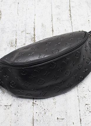 Сумка на пояс “louis vuitton” 2 цвета черный