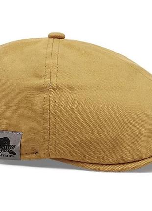 Кепка берет хулігана літня з льону, кепка газетчика. колір жовтий