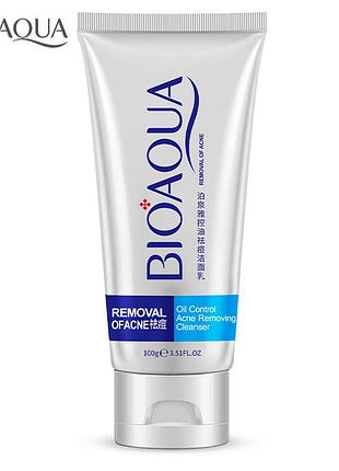 Очищаюча пінка для вмивання проти акне bioaqua pure skin anti-acne cleanser 100г