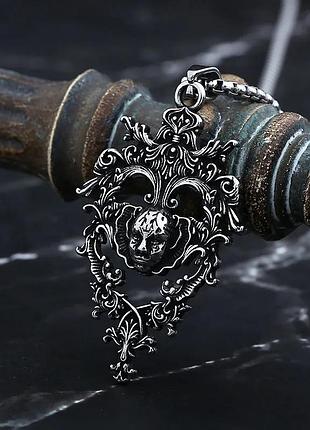 Кулон "маска джокера" из стали 316l – винтажная подвеска с узором, украшение для мужчин и женщин цепочка сталь