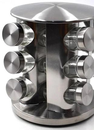 Набор банок для специй на вращающейся подставке 12 шт