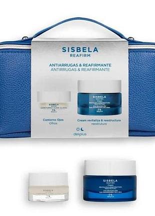 Набор антивозрастного ухода sisbela reafirm deliplus: крем для лица 50 мл + крем для контура глаз 15 мл + косметичка