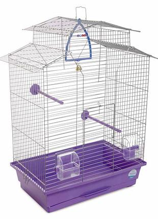 Клітка природа ізабель 2 для дрібних декоративних птахів фіолетова 44x27x65 см🦜