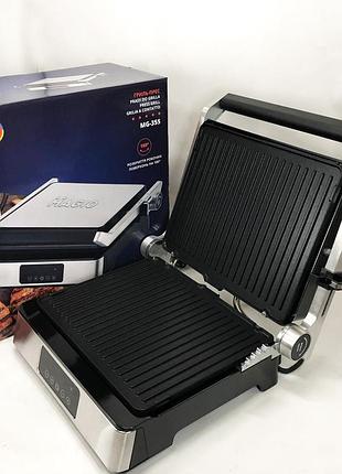 Гриль-барбекю magio mg-355, гриль для шаурми для дому, гриль двосторонній контактний