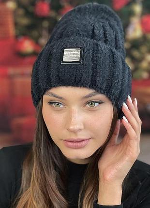 Пушистая шапка "фиби" (4752) черный