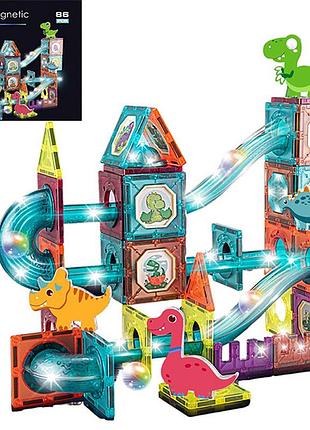 Конструктор магнитный magnetic diy 86 элемента с шариками разноцветный