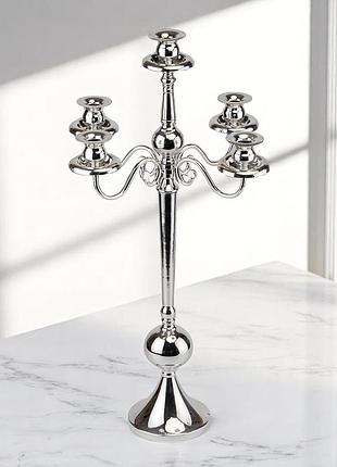 Подсвечник на 5 свечей, хром (73 см.) elisey