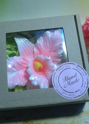 Подарунковий набір сувенірного мила орхідея ніжна (у коробочці) мило ручної роботи