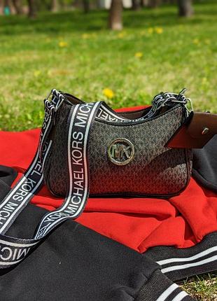 Женская кожаная сумка багет michael kors городская багетная сумка для девушки майкл корс брендовая сумка для женщины