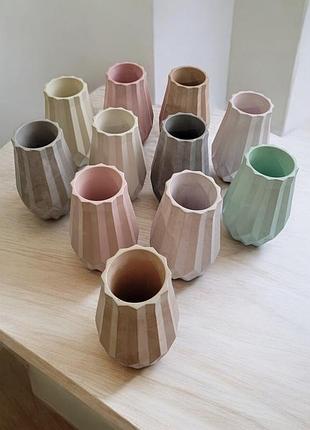 Гипсовая ваза для сухоцветов – стильный акцент для вашего интерьера, мятный, 10*6 см