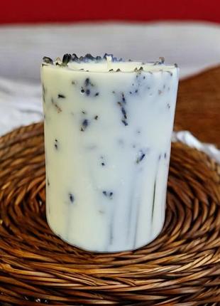 Прованский уют – свеча с лавандой, соевый воск, 9*6,5 см, с ароматом лаванда, 45 часов горения