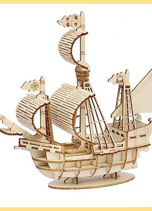 3d деревянный пазл — модель парусника, 20×7,6×18 см, сборная игрушка-конструктор корабль