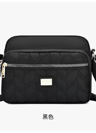 Женская черная сумка на плечо кросс боди