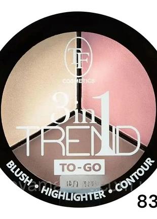 Палетка для контурингу лица tf trend to-go face contouring palette ctp18 №83 холодно- рожевий