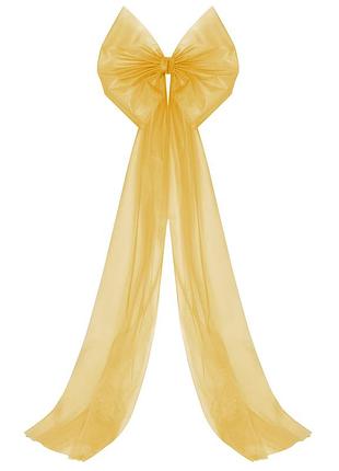 Бант декоративный 65х200 см большой фатин фатиновый праздничный желтый