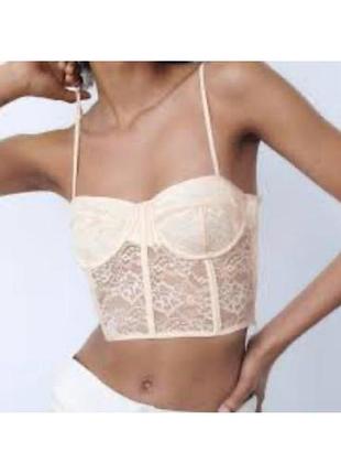 Кружевной топ zara