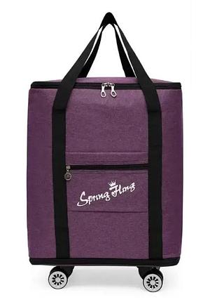 Дорожня сумка на колесах велика бордова 63*44*31см chengen 86 літрів | x216-6