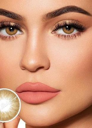 Лінзи кольорові для очей коричневі каріє latte new підходять для світлих очей