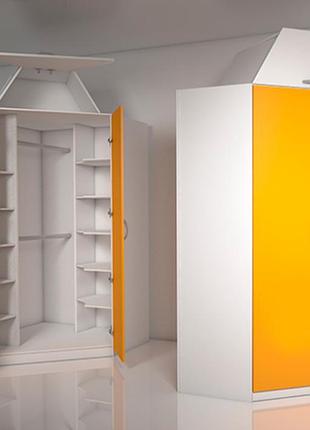 Угловой шкаф артемка, угол 900*900 мм., высота 2500 мм, стенки по 400 мм st-202 бел/оранжевый
