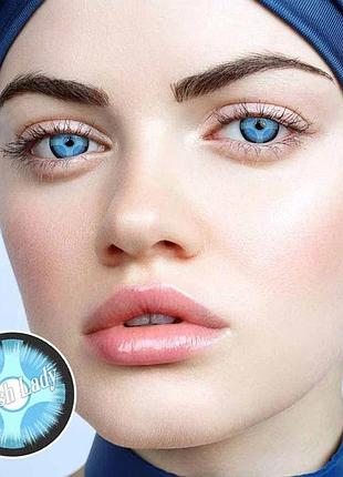 Линзы цветные для глаз голубые decim-eye halloween подходят для светлых глаз
