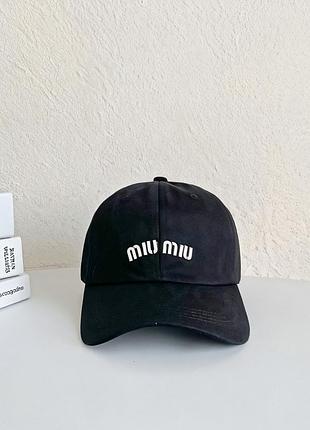 Кепка miu miu one size черная