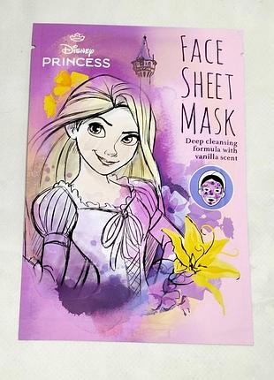 Детская тканевая маска для лица для глубокой очистки с ароматом ванили disney princess 20 мл.