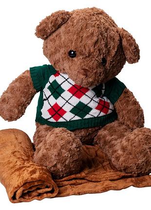 Мягкая игрушка-подушка с пледом внутри медведь 110×150 (см) 3 в 1 коричневый colorful home 7146brgr