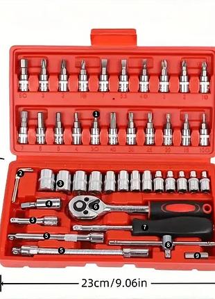 Компактный набор инструментов в кейсе, 46 предметов