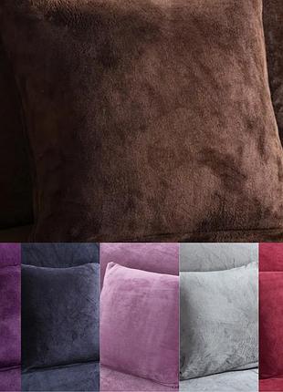 Наволочки на декор подушки 45 на 45 однотонна для інтер'єру, чохол на подушку 45х45 мікрофібра коричневий