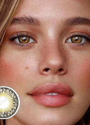 Линзы цветные для глаз коричневые карие karst circle подходят для светлых глаз