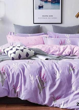 Постельное белье фиолет, ранфорс, евро размер