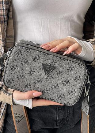 Городская кросс боди кожаная guess брендовая сумка для девушки через плече женская маленькая сумочка из кожи гесс