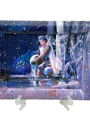 Картина на стену для дома и в подарок знаки зодиака водолей 31*25 см fork opt shop