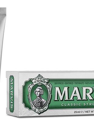 Уценка! зубная паста классическая интенсивная мята 25 мл марвис, коробка мята