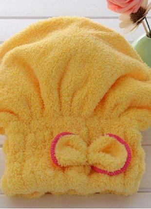 Тюрбан для сушки волос one size желтый