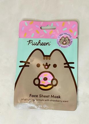 Детская тканевая маска для лица увлажняющая с ароматом клубника pusheen 20 мл.