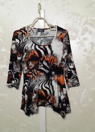 Вискозная кофточка с ассимметричным  низом