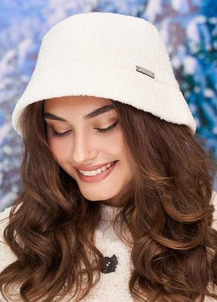 Стильная теплая панама «эйва» (4770) молочный