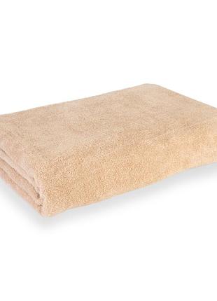 Простынь махровая бежевая 200х220см