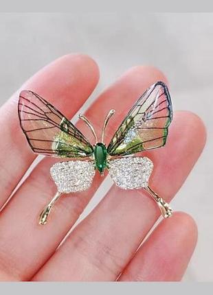 Брошь "бабочка" женская, брошь булавка