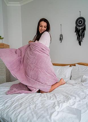 Простынь махровая лиловая 150х200см