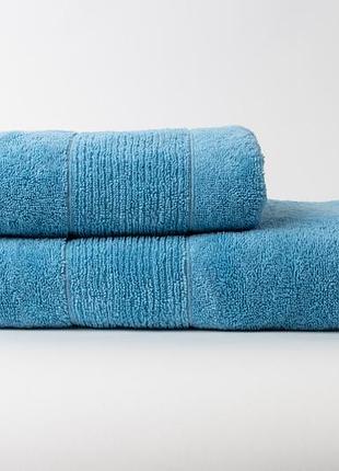 Рушник махровий 70х130см преміум noble блакитний 600 г/м2