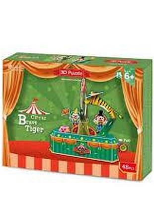 3d-пазл головоломка-конструктор cubikfun цирк. храбрый тигр (k1302h)