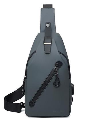 Чоловіча нагрудна сумка, модна спортивна водонепроникна сумка usb, сумка через плече