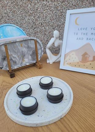 Мини-свеча в черном стиле – соевая свеча в контейнере, 15мл, с ароматом сандал