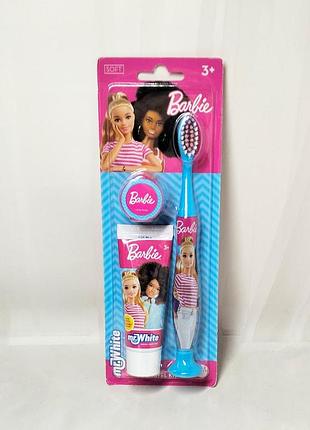 Дитячий набір зубна щітка і зубна паста barbie