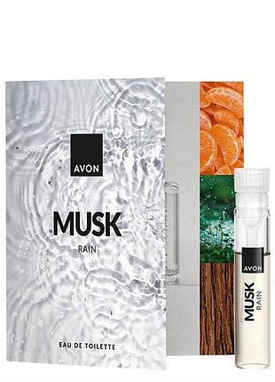 Musk rain avon листівка з пробним зразком аромату новинки