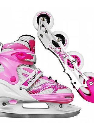 Роликовые коньки sportvida 4 в 1 sv-lg0018 size 39-42 pink